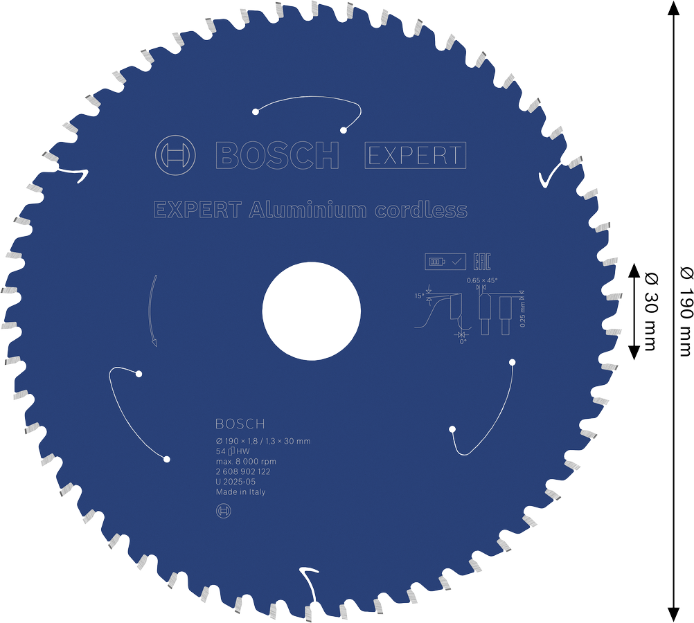 Bosch EXPERT alumiiniumist akuga ringsae tera 190 mm.